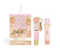 Bad B Energy Lip Duo Set with Lip Conditioner and Oil, Nourishing Hydration for Dry Lips- Fruit Edition (Peach)