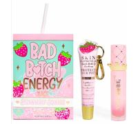 Bad B Energy Lip Gloss & Conditioner Set, Moisterising Lip Duo Set By Louise P- Strawberry Squeeze