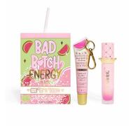 Bad B Energy Scented Lip Gloss Gift Set - 2 -Piece Glossy Lip Care Collection - Christmas Edition (Strawberry Snowflake)