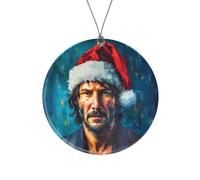 BAD BANANAS Keanu Reeves - 3" Christmas Glass Ornament - Great Holiday Home Xmas Tree Decoration Gift