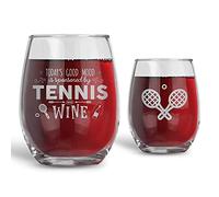 BAD BANANAS Tennis Gifts for Women - 21 oz Stemless Wine Glass - Tennis Player Gift Ideas - Tennis Lover Gifts
