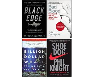 Bad Blood, Billion Dollar Whale, Shoe Dog And Black Edge 4 Books Collection Set