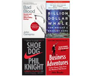 Bad Blood, Billion Dollar Whale, Shoe Dog, Business Adventures 4 Books Set NEW
