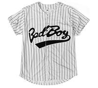 Bad Boy 10 Baseball Jersey, 90s Hip Hop Men Clothing for Birthday Party, Club and Pub Dress, Stripe, XXL
