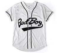 Bad Boy 10 Baseball Jersey, 90s Hip Hop Men Clothing for Birthday Party, Club and Pub Dress, White, S