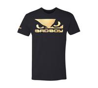 Bad Boy Mens Authentic Classic Logo T-Shirt, Black/Gold, Medium