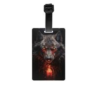 Bad Boy Red Wolf Luggage Tags Privacy Cover Travel Luggage ID Tags with, Bag, Backpack - Bright Colors Easy to Identify