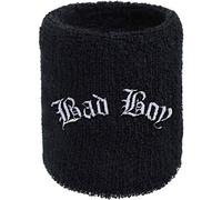 Bad Boy Sweat Band for Wrist - Embroidered Sweat Absorbent Wrist band for Men - Black Terrycloth Arm Band for Training Tennis Volleyball Basketball Workout - Gift for Sports Lovers