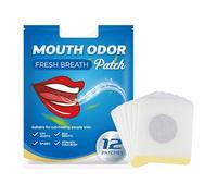 Bad Breath Patches, 12-pack - Natural mint for fresh breath, targeting Zusanli, Zhongyin, and Shenque acupoints for immediate and long-lasting freshness, effectively relieving bad breath and dry mouth