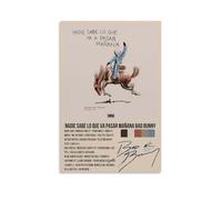 Bad Bunny Nadie Sabe Lo Que Va A Pasar Mañana Waterproof Poster Wall Painting Canvas Decorative Painting Suitable for Office Bedroom Decoration Living Room Poster 08x12inch(20x30cm) Unframe-style