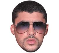 Bad Bunny (Shades) Celebrity Mask, Flat Card Face, Fancy Dress Mask