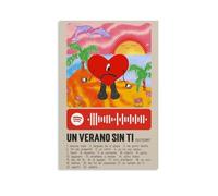 Bad Bunny Un Verano Sin Ti Creative Waterproof Decorative Paintings Free of Framing Directly Pasted with Moisture-proof And Anti Fouling Materials Living Room Bedroom Hanging Paintings Artistic Sense