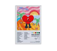 Bad Bunny Un Verano Sin Ti Creative Waterproof Decorative Paintings Free of Framing Directly Pasted with Moisture-proof And Anti Fouling Materials Living Room Bedroom Hanging Paintings Artistic Sense