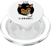 Bad Cattitude Funny Cute Kitty Cat Feline Purr Meow Paw Pet PopSockets PopGrip for MagSafe