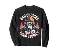 Bad Choices Good Stories Monkey Sunglasses Cap Retro Sweatshirt