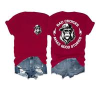 Bad Choices Make Good Stories Shirt Funny Monkey Shirt Graphic Tees for Women Men
