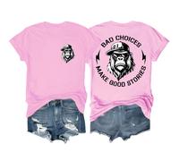 Bad Choices Make Good Stories Shirt Funny Monkey Shirt Graphic Tees for Women Men