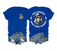 Bad Choices Make Good Stories Shirt Funny Monkey Shirt Graphic Tees for Women Men