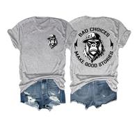 Bad Choices Make Good Stories Shirt Funny Monkey Shirt Graphic Tees for Women Men