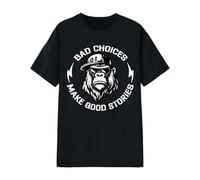 Bad Choices Make Good Stories Shirt Funny Monkey Shirt Graphic Tees for Women Men Funny Sarcastic