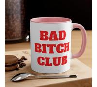 Bad Club Coffee Mug, Tea Cup, Accent Handle, Christmas Birthday Funny Joke Cool Cute Gag Humor Friend｜11 oz Ceramic Cup,de16maA180