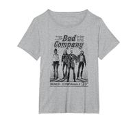 Bad Company Munich Olympiahalle 1977 T-Shirt, Women's Plus, Heather Grey, 3X