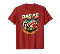 Bad Company Straight Shooter Dice Logo T-Shirt, Men, Cranberry Red, XX-Large
