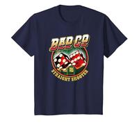 Bad Company Straight Shooter Dice Logo T-Shirt, Youth, Navy Blue, Small