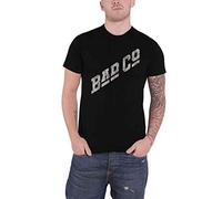 Bad Company T Shirt Slant Band Logo Distressed Official Mens Black XL