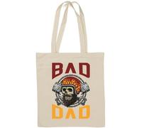 Bad Dad Piston Head Natural Cotton Tote Bag White