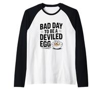 Bad Day to Be a Deviled Egg Hilarious Egg Yolk Humor Raglan Baseball Tee