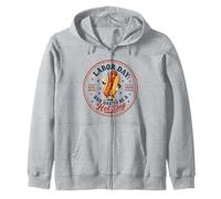 Bad Day to Be A Hot Dog Funny Labor Day BBQ Grilling Zip Hoodie