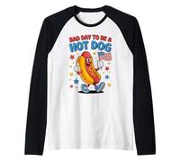 Bad Day to Be a Hot Dogs BBQ Fun Food Lovers July 4th Raglan Baseball Tee