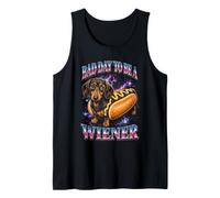 Bad Day to Be A Wiener Bootleg Dachshund Hotdog Tank Top