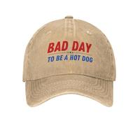 Bad Day to Be an Hot Dog Hat for Men Women Funny Dad Tracker Hat Baseball Cap Natural
