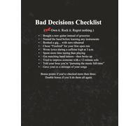 Bad Decisions Checklist Guitar Edition NOTEBOOK - BLACK: 8.5 x 11 Blank Lined Journal- Funny Saying Sarcastic Work Gag Gift for Office Coworkers, Employees, Adults, Boss