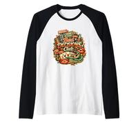 Bad Decisions Club Retro Vintage Outlaw Party Collage Fans Raglan Baseball Tee