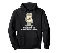 Bad Decisions Introvert Overthinking Funny Frog Pullover Hoodie