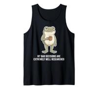 Bad Decisions Introvert Overthinking Funny Frog Tank Top