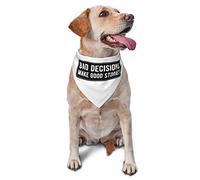 Bad Decisions Make Good Stories Spring Dog Bandanas Boy Bulk Puppy Kerchief Adjustable Soft Triangle Bibs Accessories for Small Medium Large Dogs Cats White