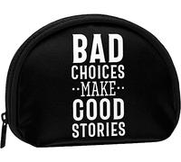 Bad Decisions Make Good Stories Women and Girls Cute Fashion Coin Purse Wallet Bag Change Pouch Key Holder