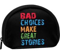 Bad Decisions Make Good Stories Women and Girls Cute Fashion Coin Purse Wallet Bag Change Pouch Key Holder