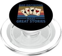 Bad Decisions Make Great Stories Funny Poker Casino Retro PopSockets PopGrip for MagSafe