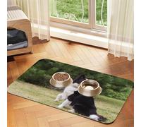 Bad Dog Border Collie,Waterproof Pet Feeding Mat,PU Leather Placemats for Cat Dog Water Bowl,Food Mats,30x45cm