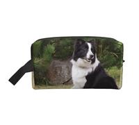 Bad Dog Border CollieMakeup Trave Bag for Women,Cosmetic Large Capacity Organizer