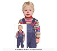 Bad Doll Childs Doll Costume Denim Dungarees Toddlers Fancy Dress Outfit