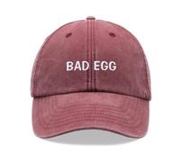 Bad Egg Baseball Cap Vintage Washed Unisex Dad Hat Low Profile Adjustable Red