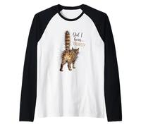 Bad Fur Day But My Floof Game is Strong Funny Tabby Cat Raglan Baseball Tee