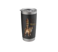 Bad Fur Day But My Floof Game is Strong Funny Tabby Cat Stainless Steel Insulated Tumbler