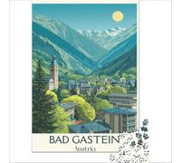 Bad Gastein Austria Jigsaws 1000 Pieces for Adults | perfect indoor activity for a rainy day when the weather keeps the whole family at home all afternoon50x75cm